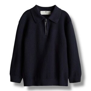 H&M | Navy Half-Zip Polo Sweater (4T)